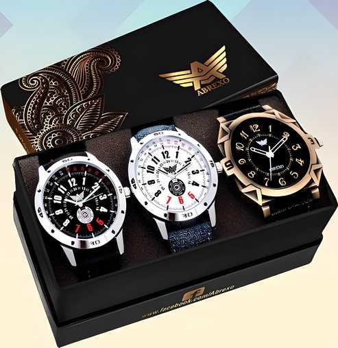 Combo of 3 Analog Watch For Men KDY Mart