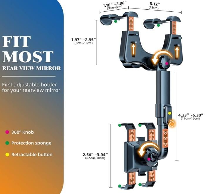 Mirror Mobile Phone Holder for Car - KDY Mart