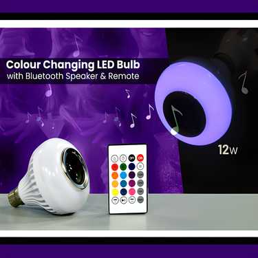 Colour Changing LED Bulb with Bluetooth Speaker & Remote - KDY Mart