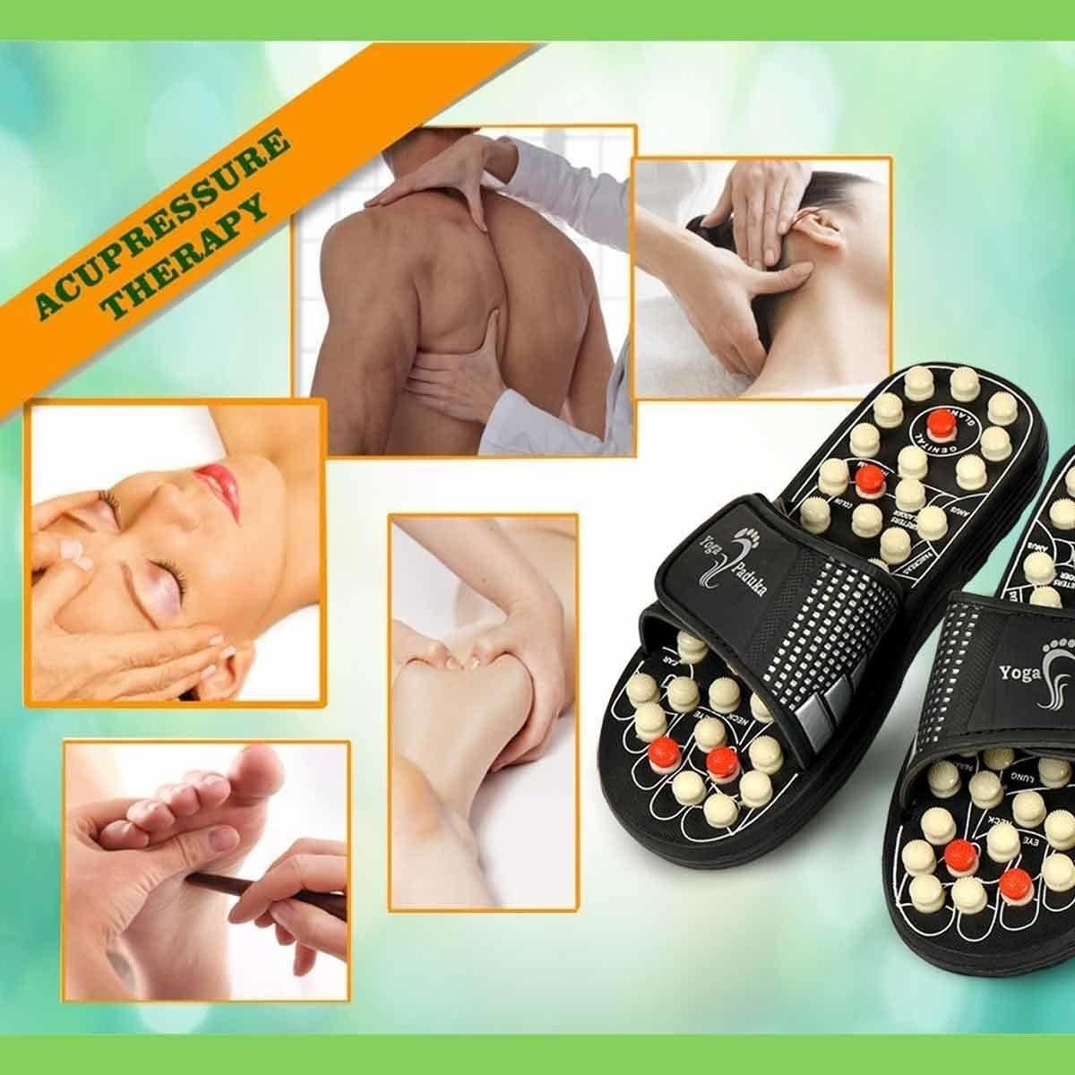 Acupressure and Magnetic Therapy Paduka Slippers for Full Body Blood Circulation For Men and Women - KDY Mart