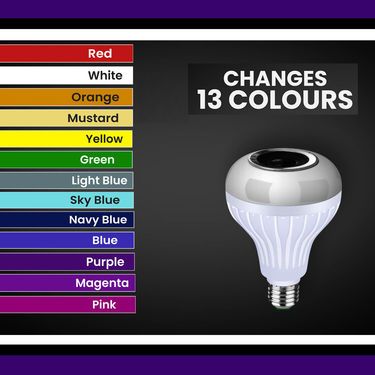 Colour Changing LED Bulb with Bluetooth Speaker & Remote - KDY Mart